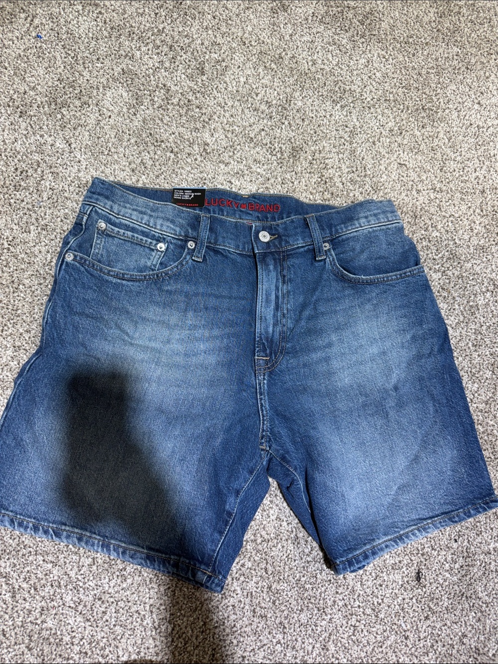 NWT Lucky Brand Men's Loose Denim Shorts Mid Rise Size 32
